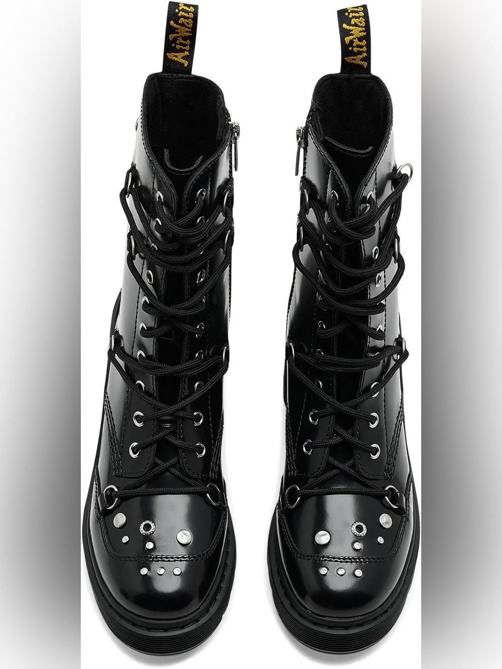 DOC MARTENS CHESNEY Studded Black/Silver Hightop Boots SIZE 7 Women’s NWT runs L - Picture 5 of 16